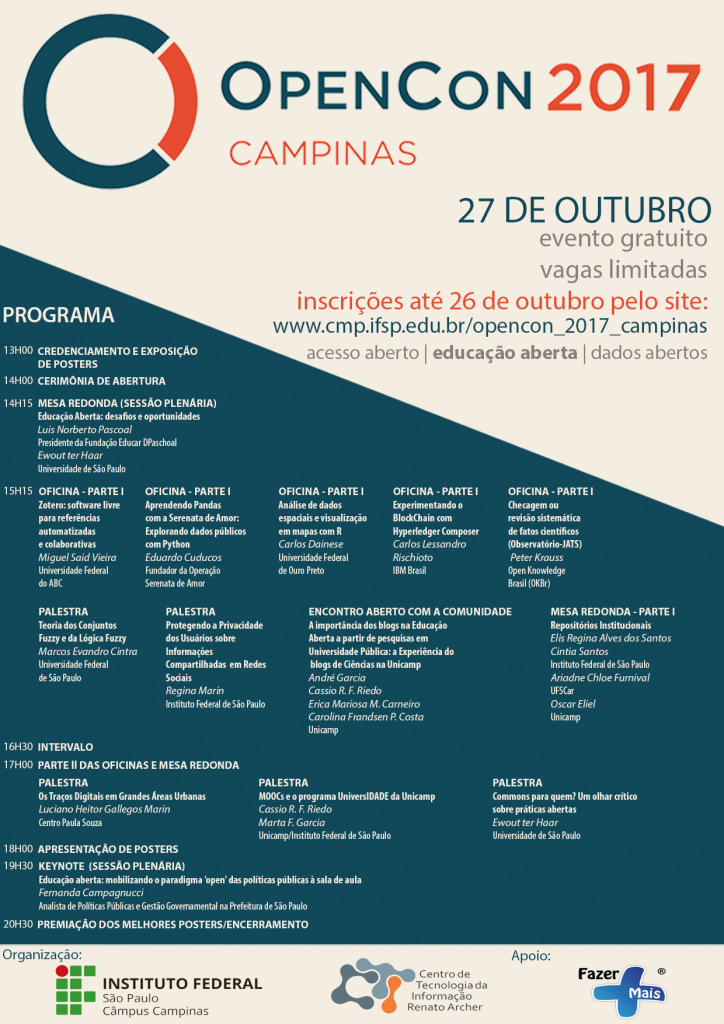 Movimentos abertos na OpenCon 2017-Campinas