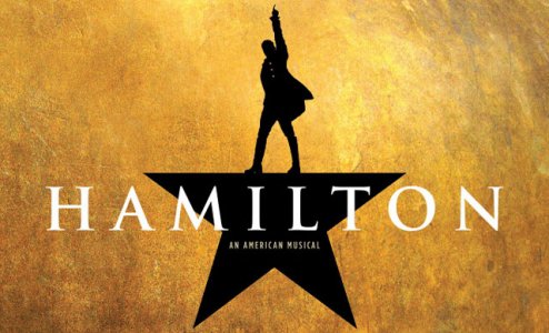 Cartaz da peça musical Hamilton - Um musical americano