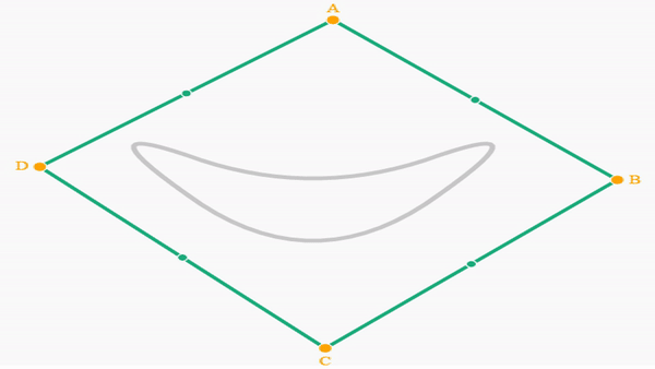 Processo de sub-divisão, transformando um quadrado em um octógono.
