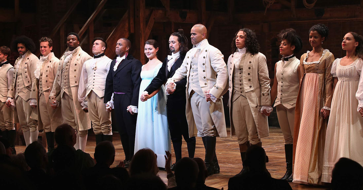 Elenco de Hamilton. Fotografia de Neilson Barnard/Getty Images