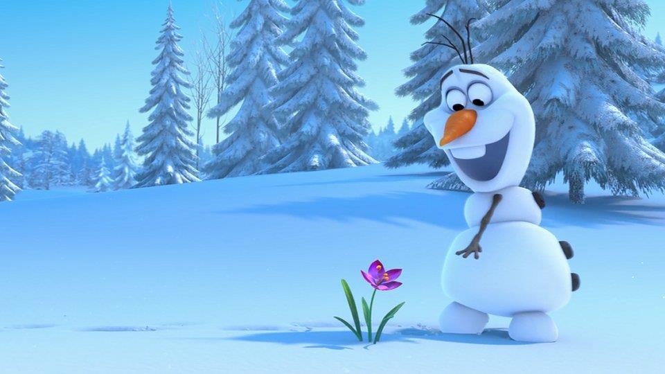 Olaf, em Frozen, em uma Floresta Boreal
