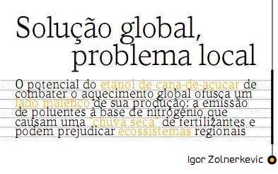 Etanol de cana-de-açúcar: Solução global (?), problema local