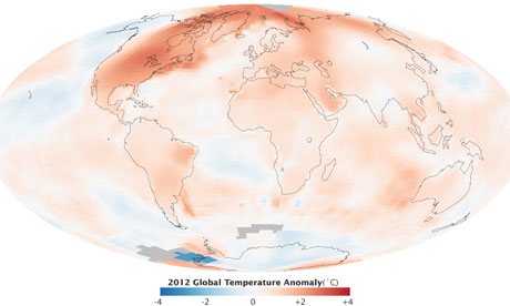Aquecimento Global: 2012 está entre os 10 anos mais quentes já registrados