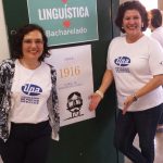 As professoras coordenadoras do curso de Linguística.