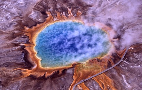 Grand prismatic spring foto aerea