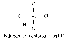 acido cloroaurico molecula estrutura