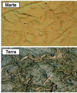 Figura 3: Comparação de estruturas encontradas em Marte com MISS da Terra. 