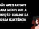 Na imagem há 3 mulheres, no canto direito inferior. Cada uma das mulheres representa uma etnia (preta, branca, indígena). As mulheres aparecem dos ombros para cima. No centro consta a frase: Não aceitaremos nada menos que a condição sublime da nossa existência