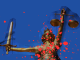 A imagem mostra uma estatua da justiça, com uma espada na mão e a balança na outra, vendada (representando o projeto de lei sobre trote tramitando no senado)