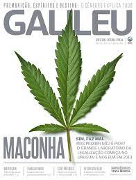 A capa da Revista Galileu é branca com o nome da revista em cinza ocupando todo o topo. No centro há uma fotografia de uma folha de Cannabis sativa, verde com cinco pontas. Sob ela, lê-se “maconha” em cinza do lado esquerdo e o subtítulo à esquerda “Sim, faz mal. Mas proibir não é pior? O grande laboratório da legalização começa no Uruguai e nos EUA em 2013.”