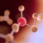 imagem de molécula estilizada, em 3D
