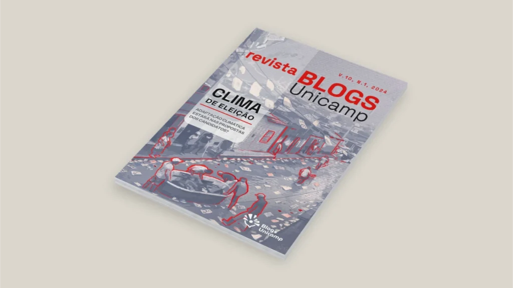 imagem da capa da revista Blogs Unicamp, com Volume 10, Número 1, e texto de capa "Clima de Eleição"
