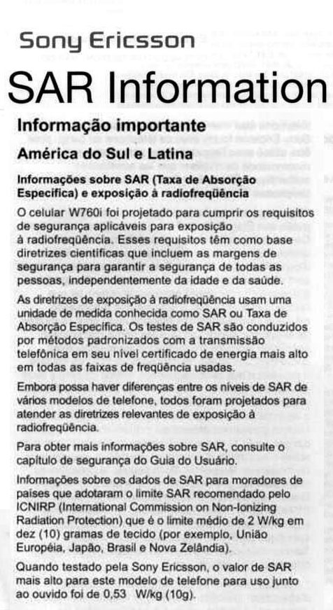 Limite de tolerância da radiação não-ionizante de aparelhos celulares