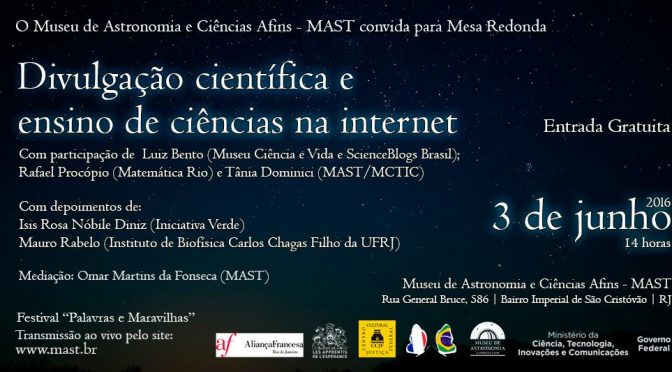 Museu de Astronomia do Rio tem evento sobre divulgação de ciência na internet